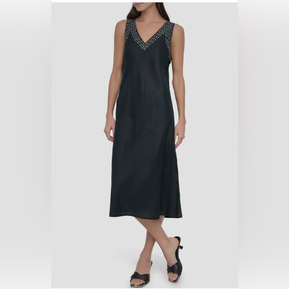 Stud Detail Linen Midi Dress
DKNY